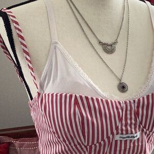 NWT Misguided candy stripe cami top❤️🤍